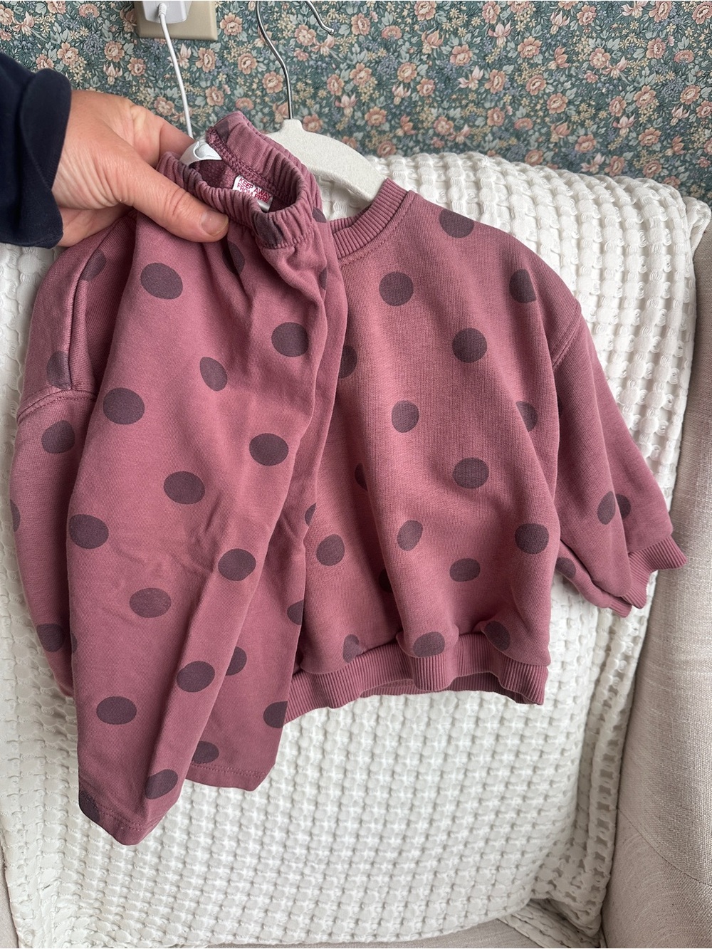 Zara baby girls polka dot oversized two piece set 12-18months